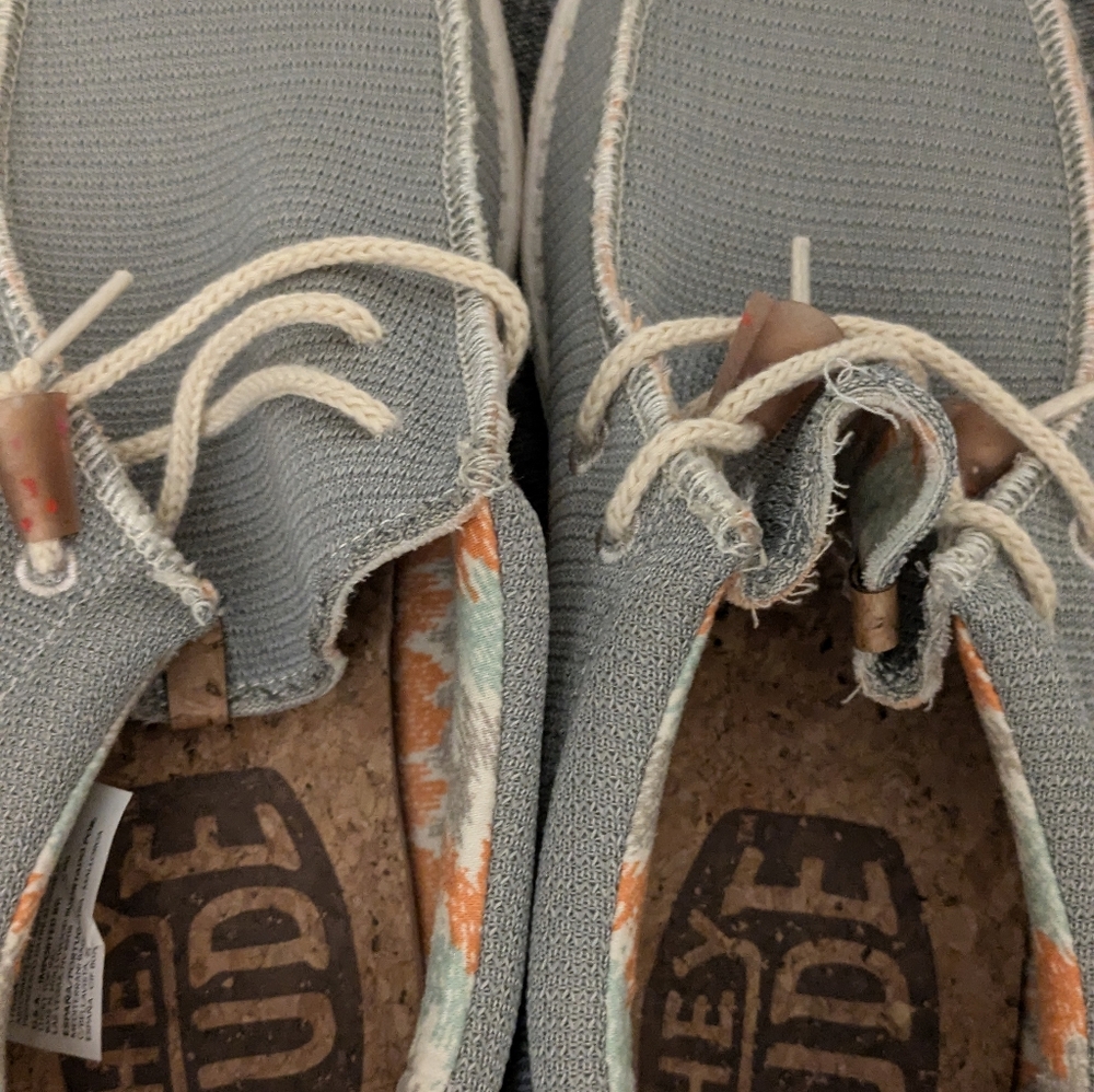 Hey Dude Wally Knit Cobblestone Men's Casual Gray White Shoes - Picture 10 of 16